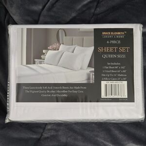 Luxury Linens White Queen Sheet Set